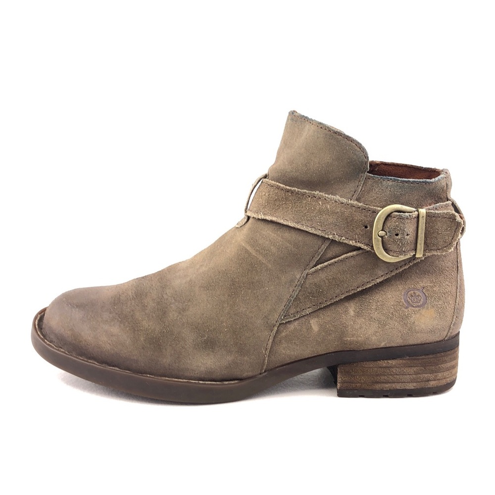 Born Jorgette Taupe Leather Ankle Boots 7.5M - Picture 1 of 15